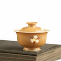 Kapok Flower Hand-Thrown Earth-Toned Tea Bowl Set