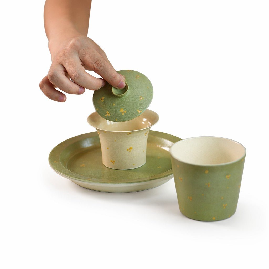 Sage Blossom Tea Set — Hand- Cup with Saucer