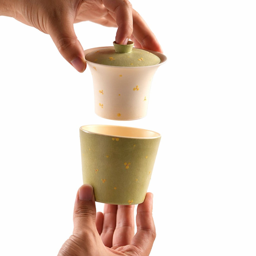 Sage Blossom Tea Set — Hand- Cup with Saucer